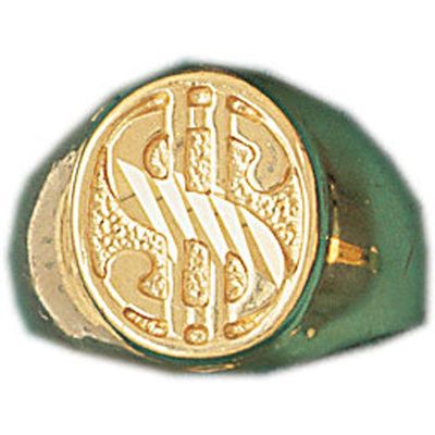 Dazzlers 14k Yellow Gold Signet Ring, MPN: DZ-14440-8