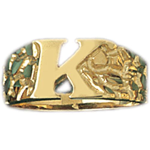 Dazzlers 14k Yellow Gold Initial K Ring, MPN: DZ-14508-8
