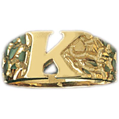 Dazzlers 14k Yellow Gold Initial K Ring, MPN: DZ-14508-8