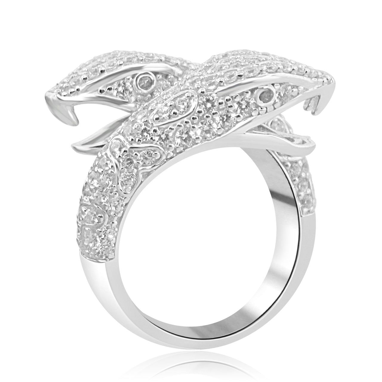 Dazzlers Sterling Silver Rhodium Plated and CZ Snake Ring, MPN: DCR-472