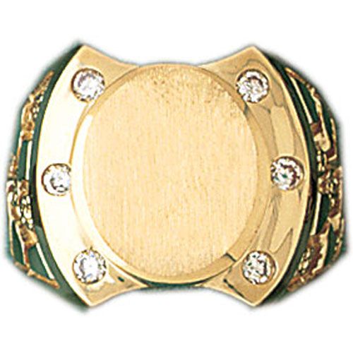 Dazzlers 14k Yellow Gold CZ Signet Ring, MPN: DZ-14557-8