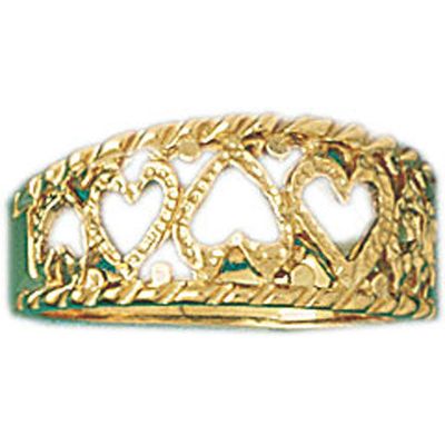 Dazzlers 14k Yellow Gold Heart Band, MPN: DZ-14169