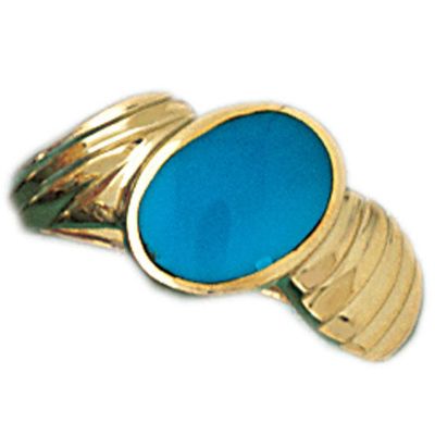 Dazzlers 14k Yellow Gold Ladies Turquoise Ring, MPN: DZ-14827-4