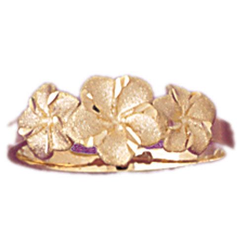 Dazzlers 14k Yellow Gold Plumeria Ring, MPN: DZ-12122