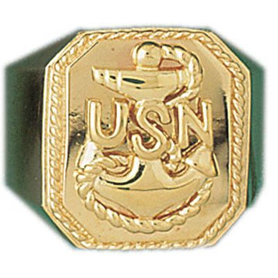 Dazzlers 14k Yellow Gold U.S. Navy Ring, MPN: DZ-14428-8