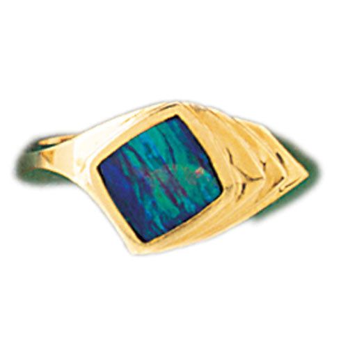 Dazzlers 14k Yellow Gold Created Opal Ring, MPN: DZ-14709-4