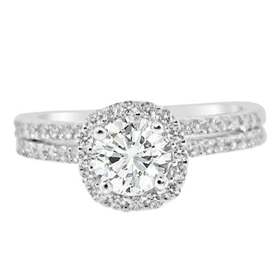 Dazzlers Sterling Silver Rhodium Plated and CZ Halo Wedding Set, MPN: DGR-1010