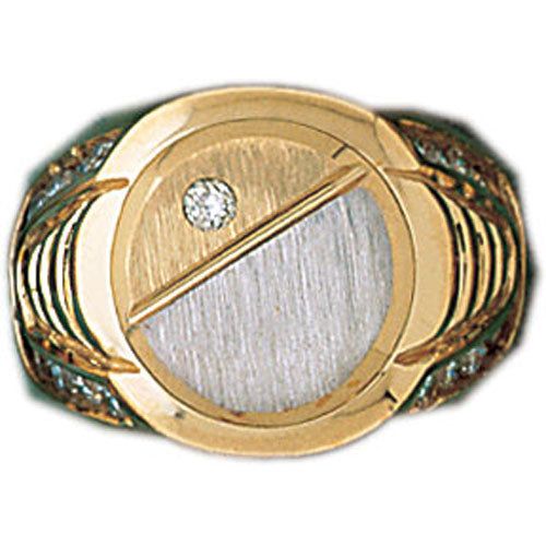 Dazzlers 14k Yellow Gold CZ Signet Ring, MPN: DZ-14599-8