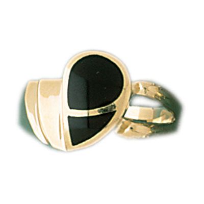 Dazzlers 14k Yellow Gold Ladies Black Onyx Ring, MPN: DZ-14751-4