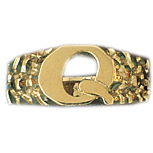 Dazzlers 14k Yellow Gold Initial Q Ring, MPN: DZ-14514-8