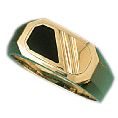 Dazzlers 14k Yellow Gold Ladies Black Onyx Ring, MPN: DZ-14787-4