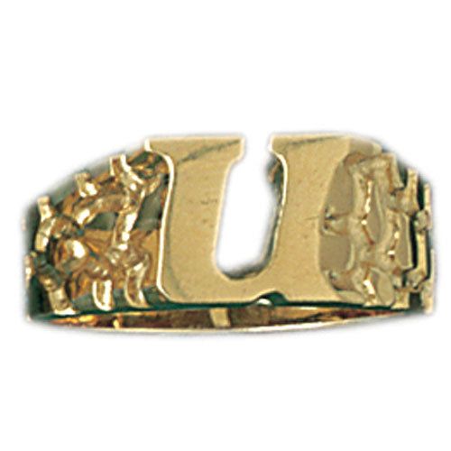 Dazzlers 14k Yellow Gold Initial U Ring, MPN: DZ-14518-8