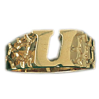 Dazzlers 14k Yellow Gold Initial U Ring, MPN: DZ-14518-8