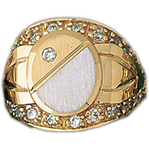 Dazzlers 14k Yellow Gold CZ Signet Ring, MPN: DZ-14580-8