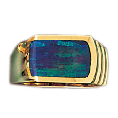 Dazzlers 14k Yellow Gold Created Opal Ring, MPN: DZ-14684-4