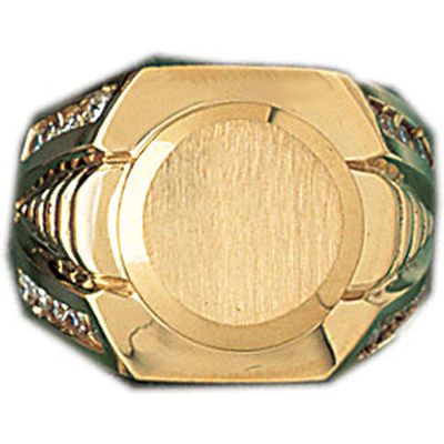 Dazzlers 14k Yellow Gold CZ Signet Ring, MPN: DZ-14570-8