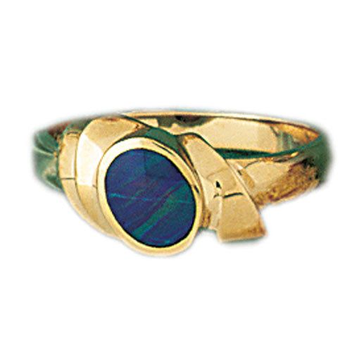 Dazzlers 14k Yellow Gold Created Opal Ring, MPN: DZ-14744-4