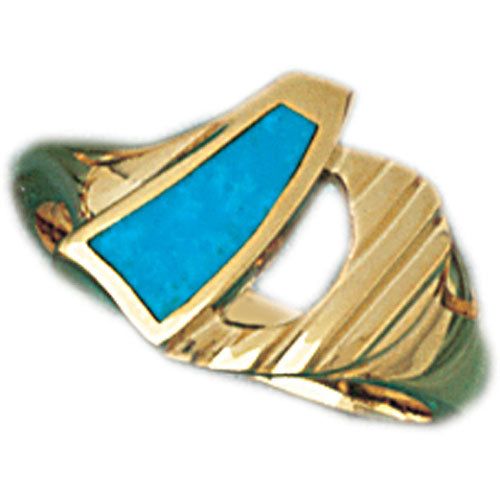 Dazzlers 14k Yellow Gold Ladies Turquoise Ring, MPN: DZ-14820-4