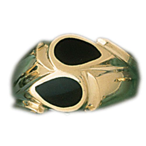 Dazzlers 14k Yellow Gold Ladies Black Onyx Ring, MPN: DZ-14760-4