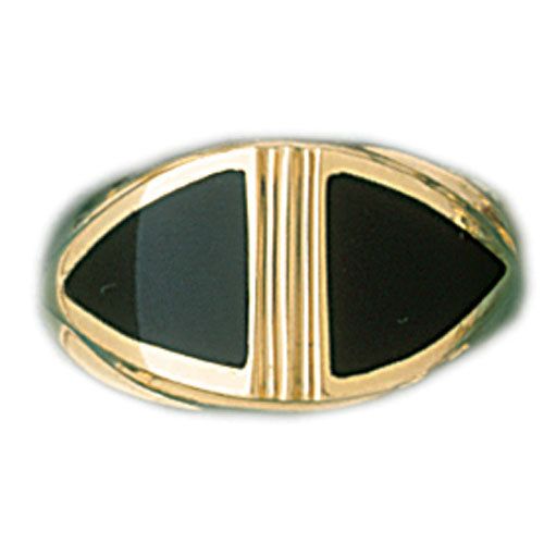 Dazzlers 14k Yellow Gold Ladies Black Onyx Ring, MPN: DZ-14763-4