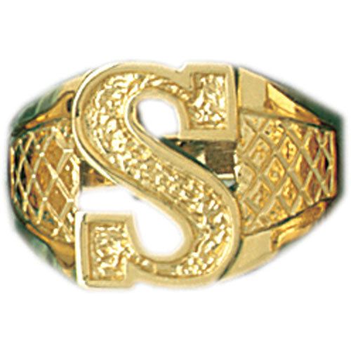 Dazzlers 14k Yellow Gold Initial T Ring, MPN: DZ-14542-8