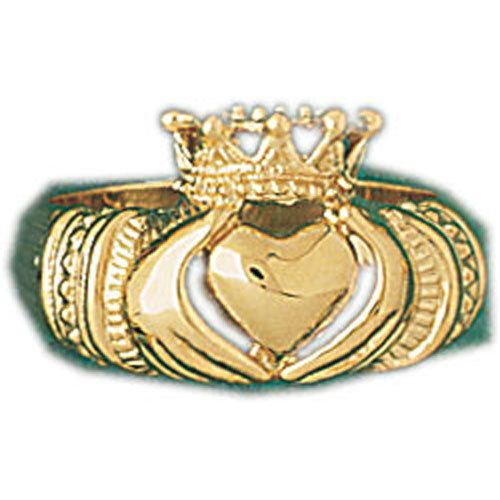 Dazzlers 14k Yellow Gold Claddagh Dome Ring, MPN: DZ-14252