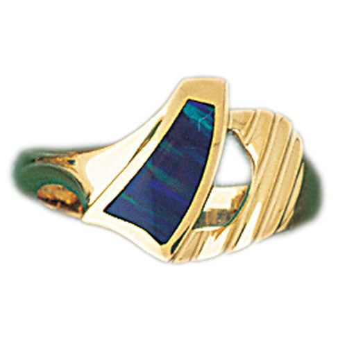 Dazzlers 14k Yellow Gold Created Opal Ring, MPN: DZ-14747-4