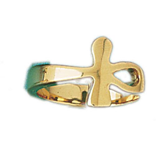 Dazzlers 14k Yellow Gold Egyptian Cross Ring, MPN: DZ-14103