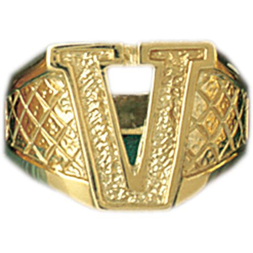 Dazzlers 14k Yellow Gold Initial V Ring, MPN: DZ-14543-8