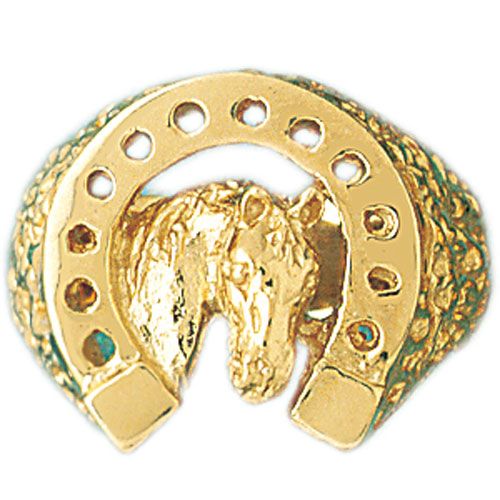 Dazzlers 14k Yellow Gold Horse and Horseshoe Ring, MPN: DZ-14391-8