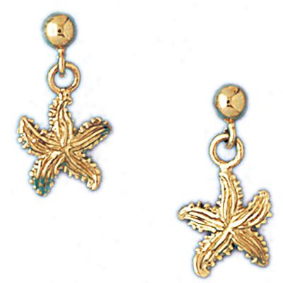 Dazzlers 14k Yellow Gold Starfish Stud Earrings, MPN: DZ-13106