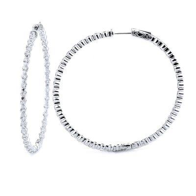 Dazzlers Sterling Silver Rhodium Plated and CZ Hoop Earrings, MPN: DCE-26
