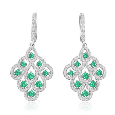 Dazzlers Sterling Silver Rhodium Plated and 3mm Simulated Gemstone with CZ Earrings, MPN: DCE-510
