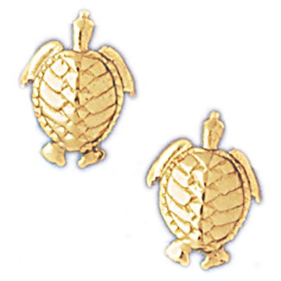 Dazzlers 14k Yellow Gold Turtle Stud Earrings, MPN: DZ-13079
