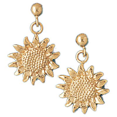 Dazzlers 14k Yellow Gold Sunflower Stud Earrings, MPN: DZ-13040