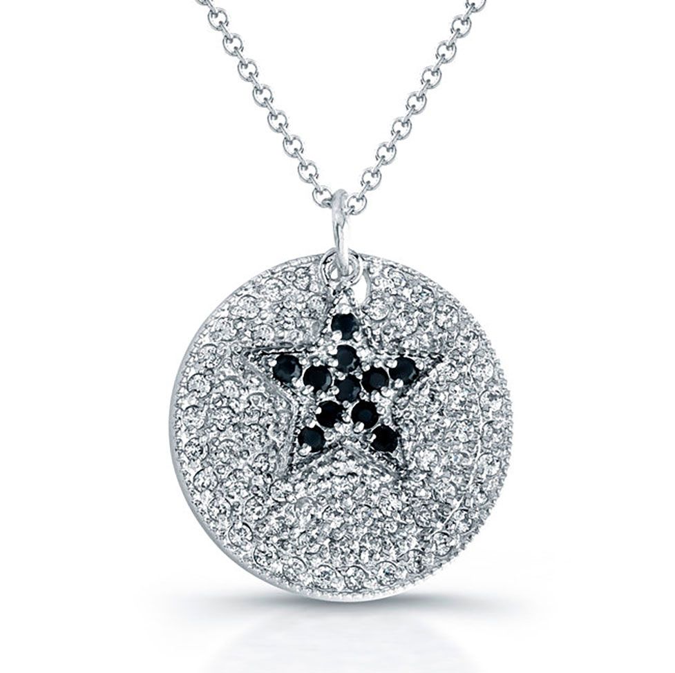 Dazzlers Sterling Silver Rhodium Plated and Black CZ Necklace, MPN: DBN420