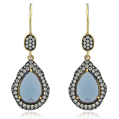 Dazzlers Sterling Silver Gold Plated with Simulated Crystal and CZ Earrings, MPN: DSE-828