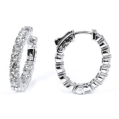 Dazzlers Sterling Silver Rhodium Plated with CZ Hoop Earrings, MPN: DCE-433