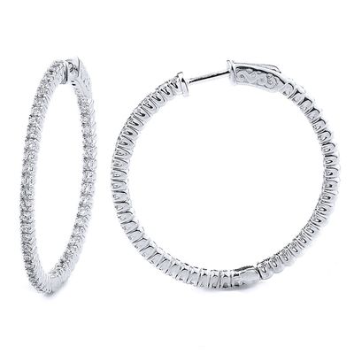 Dazzlers Sterling Silver Rhodium Plated and CZ Hoop Earrings, MPN: DCE-278