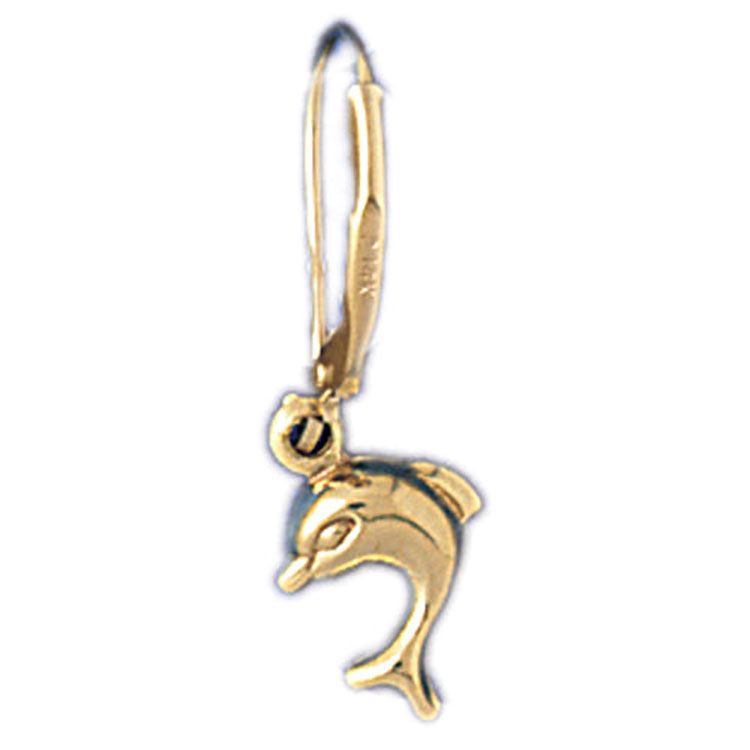 Dazzlers 14k Yellow Gold Dolphin Leverback Earrings, MPN: DZ-13028