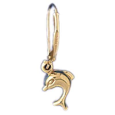 Dazzlers 14k Yellow Gold Dolphin Leverback Earrings, MPN: DZ-13028