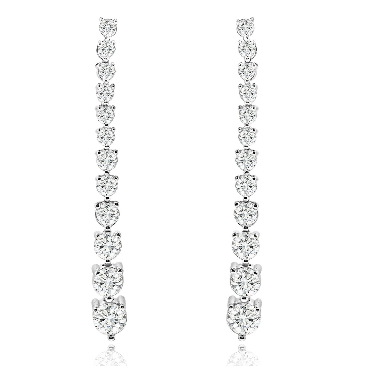 Dazzlers Sterling Silver Rhodium Plated and CZ Drop Earrings, MPN: DCE-646
