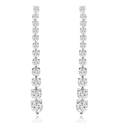 Dazzlers Sterling Silver Rhodium Plated and CZ Drop Earrings, MPN: DCE-646