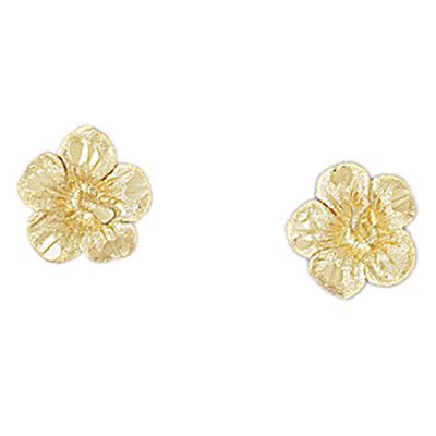 Dazzlers 14k Yellow Gold Plumeria Stud Earrings, MPN: DZ-12111