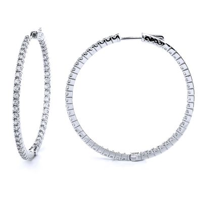 Dazzlers Sterling Silver Rhodium Plated and CZ Hoop Earrings, MPN: DCE-307
