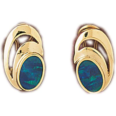 Dazzlers 14k Yellow Gold Created Opal Fashion Earrings, MPN: DZ-15116
