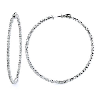 Dazzlers Sterling Silver Rhodium Plated and CZ Hoop Earrings, MPN: DCE-282