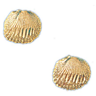 Dazzlers 14k Yellow Gold Shell Stud Earrings, MPN: DZ-13051