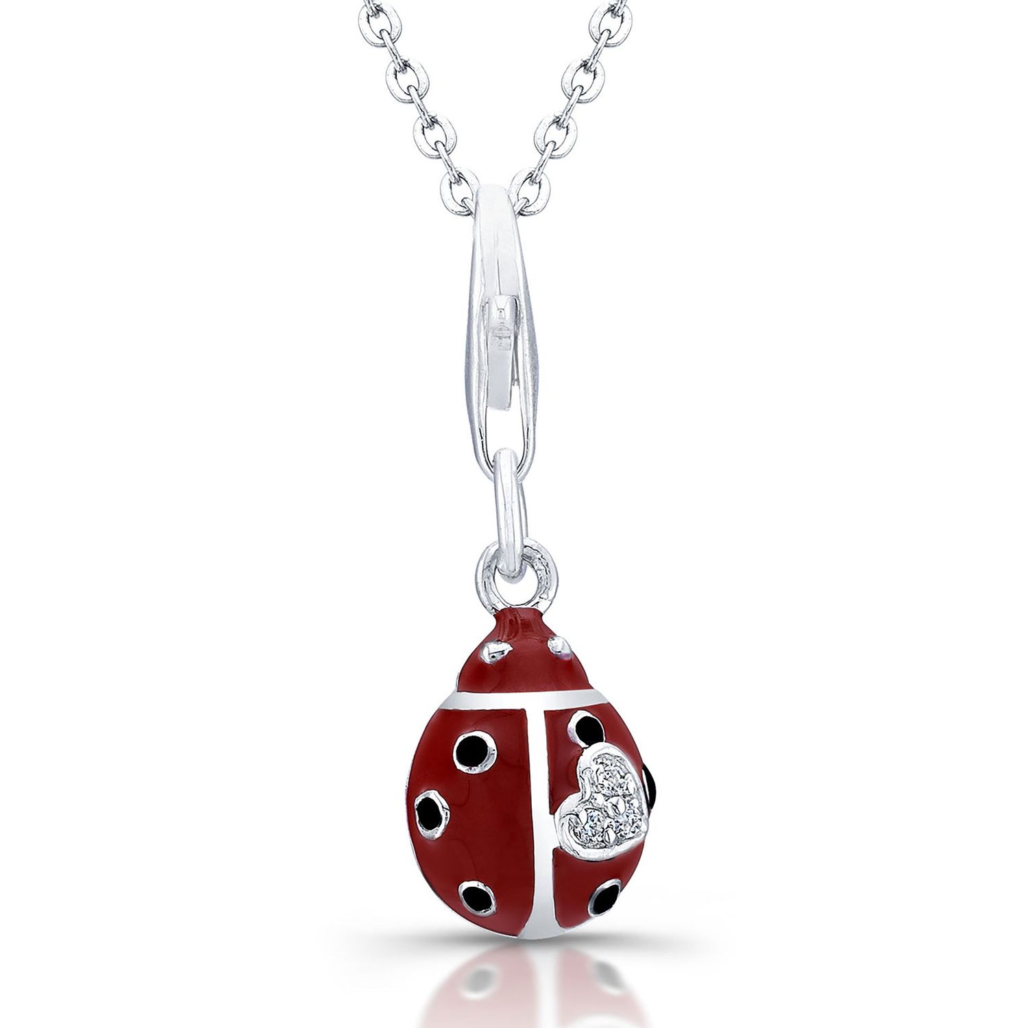 Dazzlers Sterling Silver Rhodium Plated and CZ Lady Bug Necklace, MPN: DBN3431