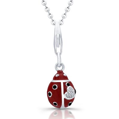 Dazzlers Sterling Silver Rhodium Plated and CZ Lady Bug Necklace, MPN: DBN3431